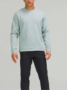 Lululemon French Terry Oversized Long Sleeve Crew Neck Sweater Silver Blue L